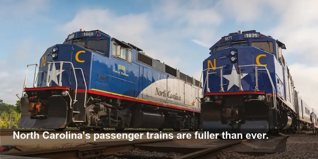 NC By Train Ridership Soars to a 35-Year Record High
