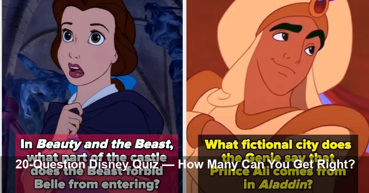 Disney Animated Movies: 20-Question Trivia Quiz for Fans