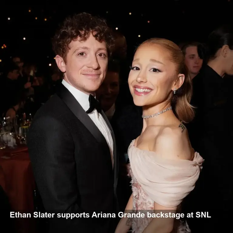 Ethan Slater Turns Out to Support Ariana Grande at SNL