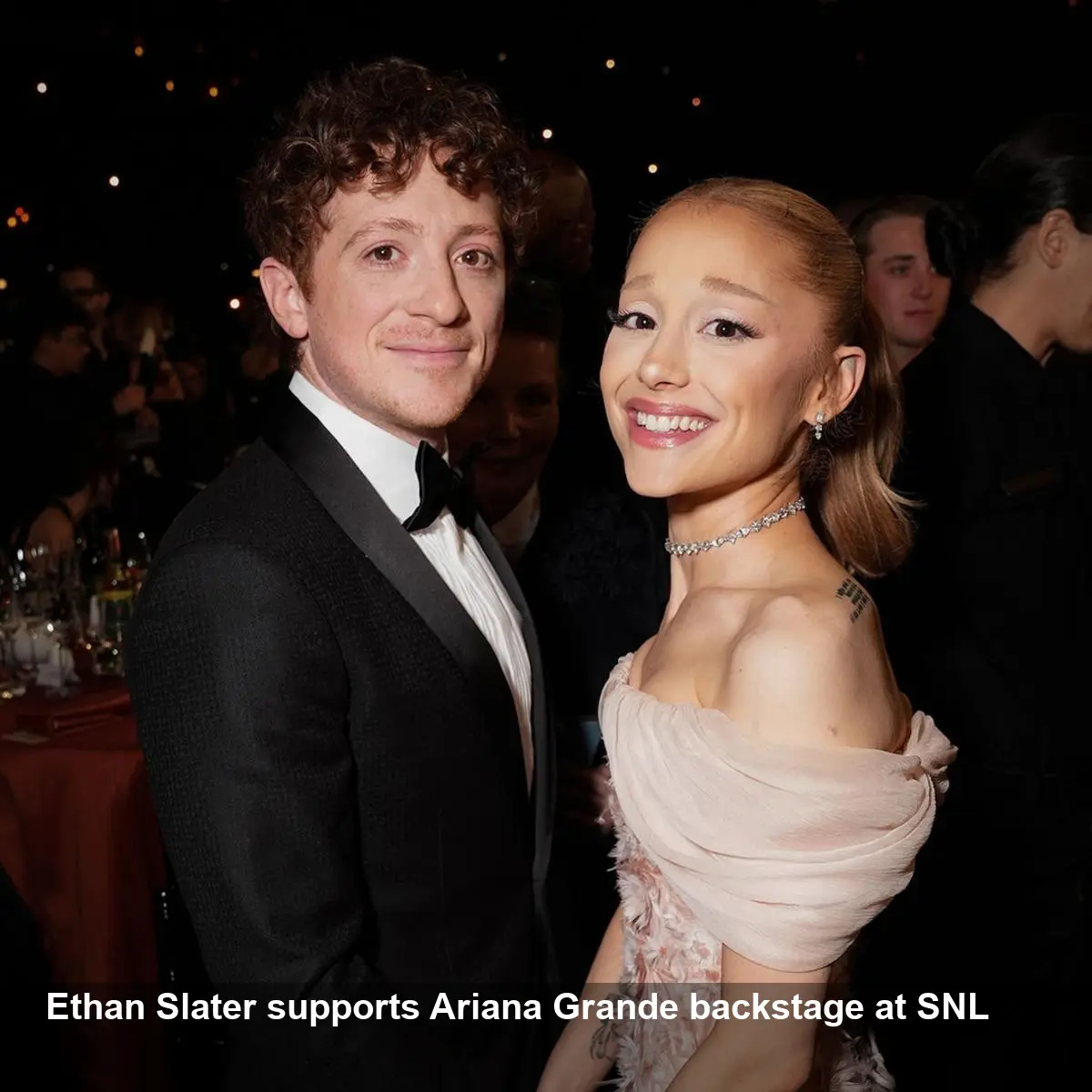 Ethan Slater Turns Out to Support Ariana Grande at SNL