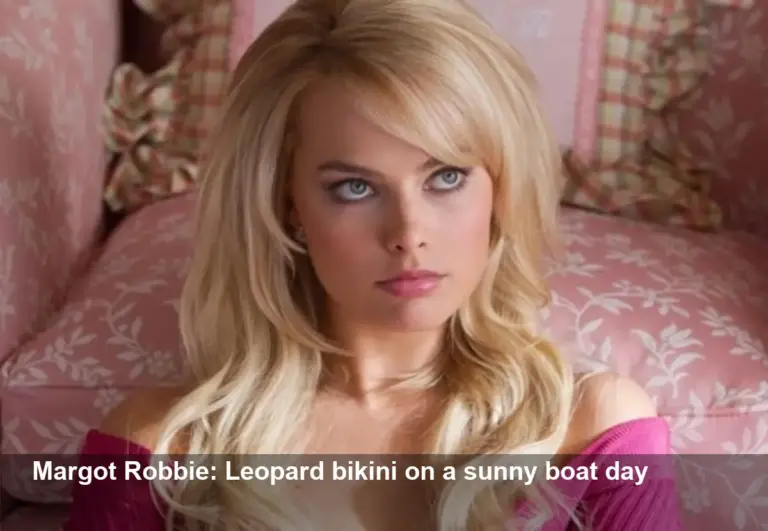 Margot Robbie Spotted in Leopard Bikini on Boat Trip, Smiling