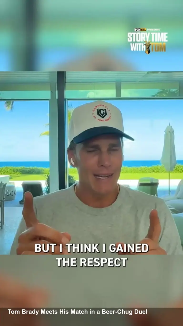 Watch Tom Brady Meet His Match in Beer-Chug Duel Now