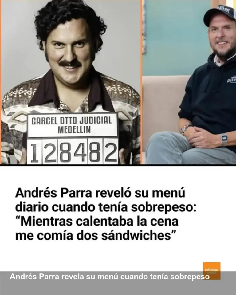 Andrés Parra, el 'Pablo Escobar', reveló su menú diario