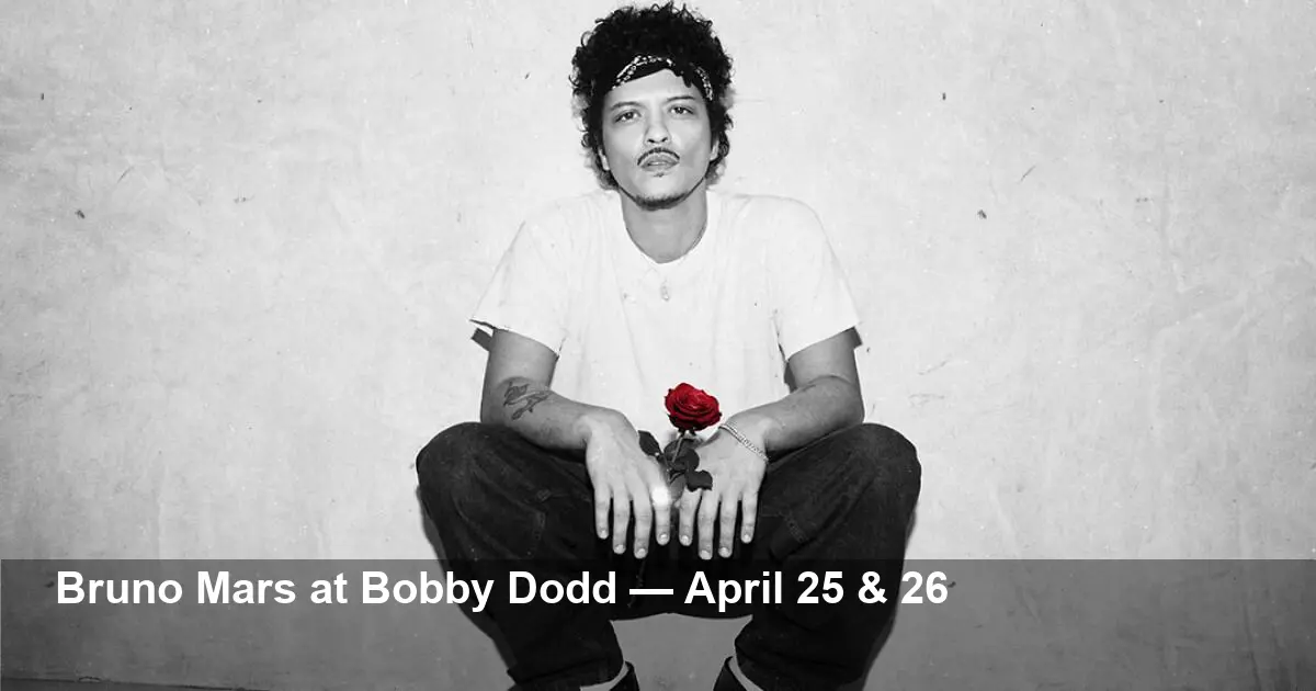 Bruno Mars Adds Second April Show at Bobby Dodd Stadium