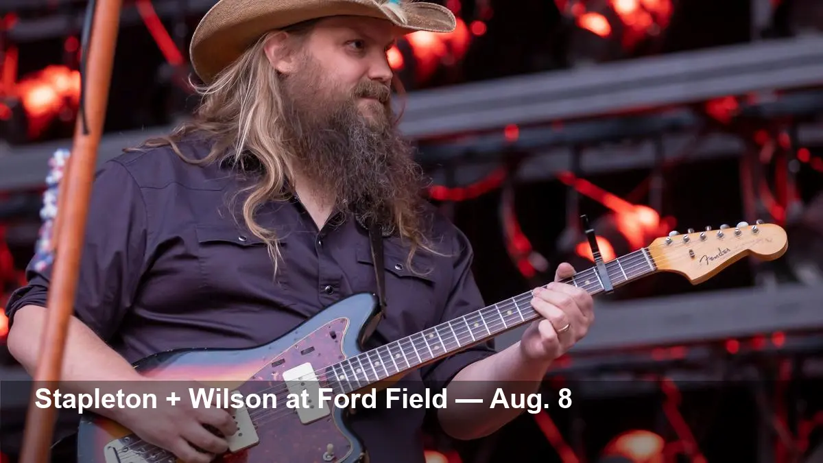 Chris Stapleton with Lainey Wilson at Ford Field Aug. 8