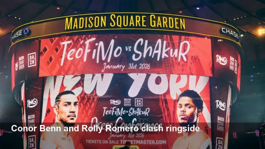 Conor Benn, Rolly Romero Clash Ringside at MSG Tonight