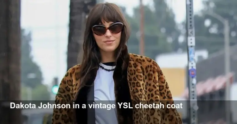 Dakota Johnson Channels '80s Working Girl in Cheetah Coat