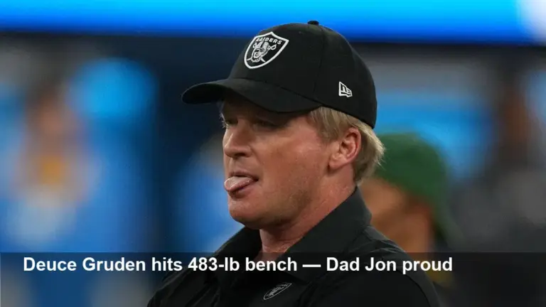 Jon Gruden's Son Deuce Sets 483-lb Bench Record in Las Vegas