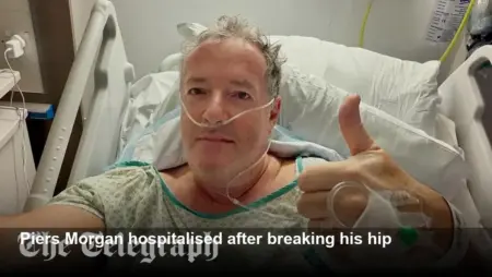 Piers Morgan breaks hip after London restaurant fall