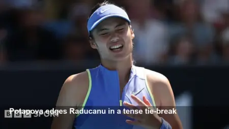 Potapova beats Raducanu in tight AO first-set tie-break