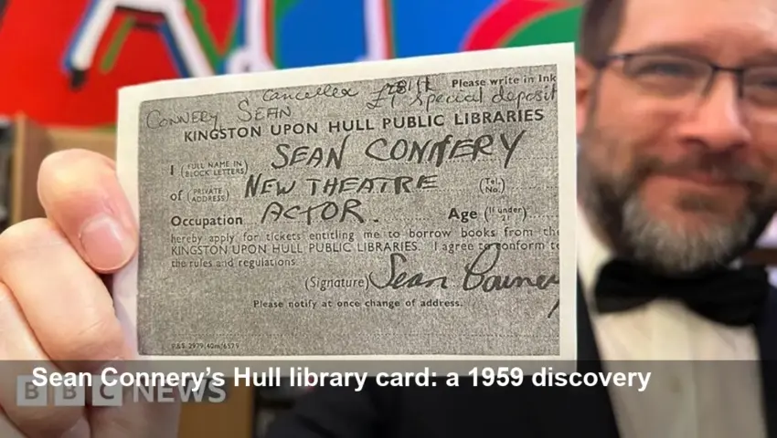 Sean Connery’s 1959 Hull library card uncovered