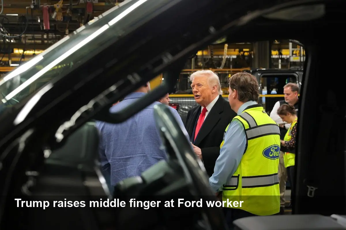 Trump Flips Off Heckler During Ford River Rouge Visit