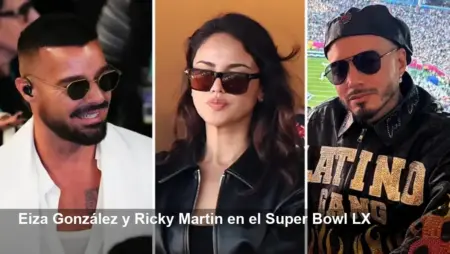 Ricky Martin y Eiza González brillan en Super Bowl 2026