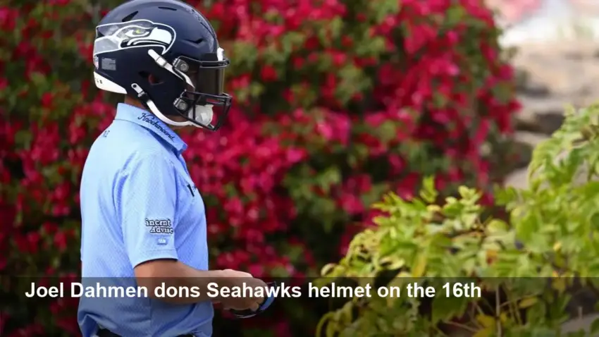 Joel Dahmen Rocks Seahawks Helmet at WM Phoenix Open