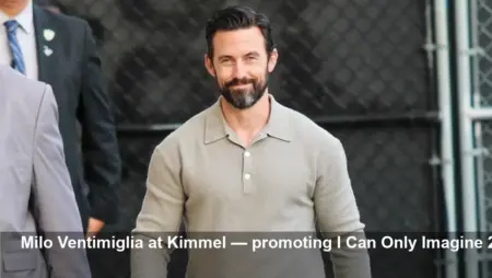 Milo Ventimiglia Looks Handsome on Kimmel Promoting Film