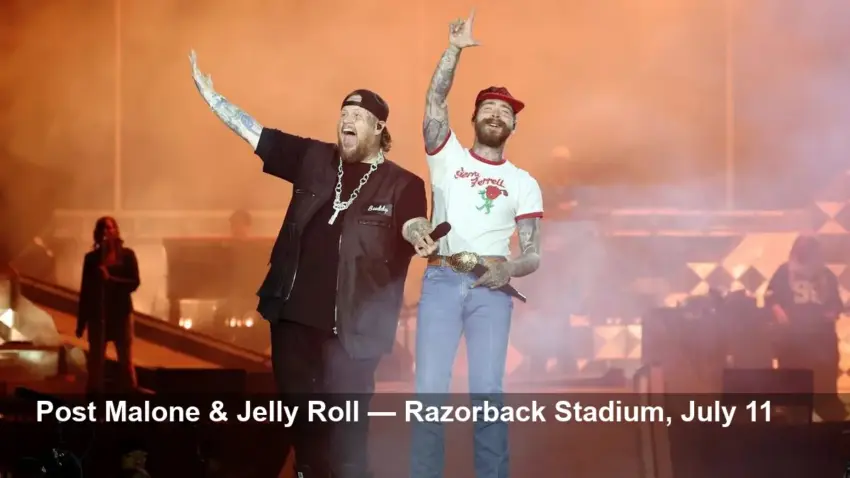 Post Malone and Jelly Roll: Razorback Stadium July 11