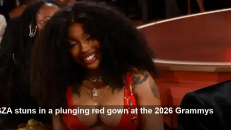 SZA Snuck Into the 2026 Grammys Wearing a Red Dress