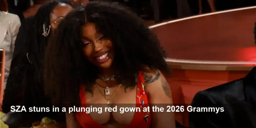 SZA Snuck Into the 2026 Grammys Wearing a Red Dress